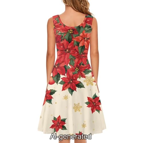 Image of Dreaweet Casual Sleeveless Dresses for Women Girls, Round Neck Tank Dresses with Pockets Summer Sundress Size XS-4XL