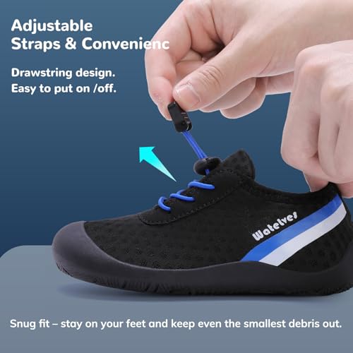 Image of WateLves Wide Toddler Water Shoes Kids Barefoot Athletic Sneakers Girls Boys Quick Dry Aqua Socks for Beach Hiking Swim Kayak Sport Accessories, Camping Essentials