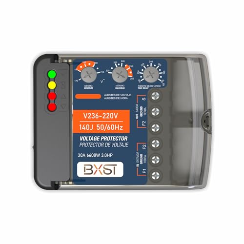 Wiring Surge Protector with Adjustable Over/Under Voltage Protection Automatic Recovery, 220V, 30A, Up to 6600W Heavy Duty Power Surge Protection for Refrigerators, Air Conditioning