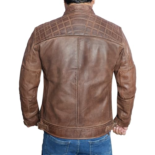 Real Lambskin Lather Mens Jacket - Premium Leather Cafe Race Jackets for Men3
