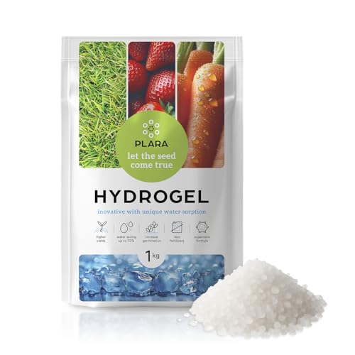 Plara Hidrogel para Plantas 1KG de Retención de Agua | Control de Humedad para Sustrato para Plantas | Gel de Riego No Tóxicas de Liberación Lenta | Agua en Gel Ecológicos