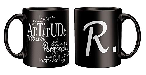 Image of Attitude Quotes with Alphabet R Printed Black Coffee /Tea Mug for Birthday Gifts | Friends | Bestfriend | Sister | Brother | Gifting Mug | Loved Ones