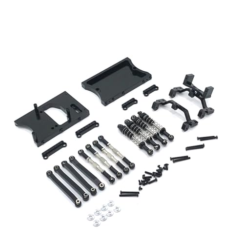 For MN D90 D91 D99 For MN99S 1/12 RCカーアップグレードパーツ メタルシャーシ プルロッド サーボ固定マウントブラケット ビーム ショックアブソーバー カーアクセサリー RCカー専用アクセサリー(Black)