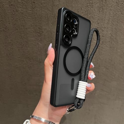 Samsung Galaxy S23 S24 S25 S26 Ultra S26 S25 Plus�p �X�g���b�v�t���}�b�g�������ϏՌ��}�O�l�b�g�J�o�[ ���C�����X�[�d�ϏՌ��J�o�[ �u���b�N Samsung Galaxy S23 Ultra�p