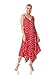 Produktbild Roman Originals Damen Midi-Kleid mit Pünktchen und Zipfelsaum - Damen, Sommer, Urlaub, Strand, lässig, Alltag, Grillparty, V-Ausschnitt, Träger, Fit-and-Flare - Rot - Größe 46