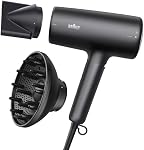 Braun Hair Dryer with Diffuser, Blow Dryer with Super-Ionic Technology Reduces Static and Frizz for Smooth, Shiny, Healthy Looking Hair