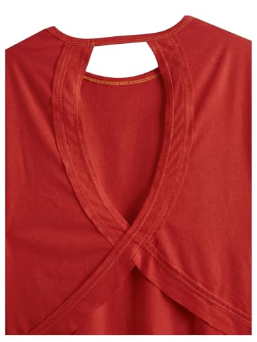 Image of RoseSeek Women's 3 Packs Open Back Tops T Shirt Criss Cross Cut Out Tee Short Sleeve Crewneck Summer Backless Tops