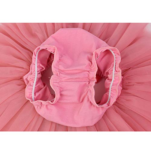 YONKOUNY Baby Mädchen Tutu Rock Prinzessin Tüllrock Minirock mit Blumen Stirnband Baby Ballettrock Prinzessin Tütü (Dunkelrosa, 6-12 Monate)