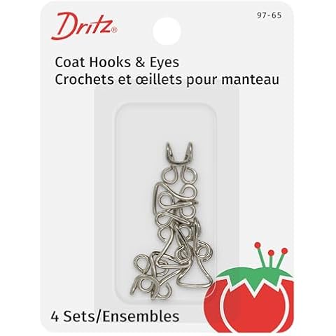 Dritz Nickel-plated Brass Coat Hook & Eye Closures Cover
