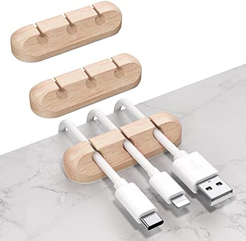 SOULWIT® Klipsy do uchwytu kabli, 3-pak kabel zarządzania kablami organizator klipsy samoprzylepny do kabla ładowania USB kabel zasilający mysz kabel przewód PC biuro dom
