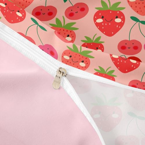 Housse de couette fraises mignonne cadeau parfait pour lit double enfant