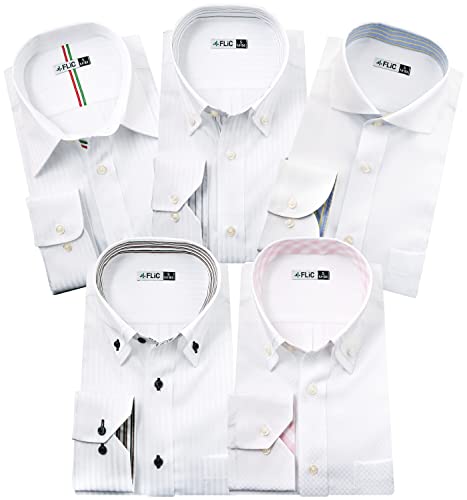 ワイシャツ 長袖 5枚セット M(80)ノーマル Aセット(0423) / flm-l01-m-80-amzn-aの商品画像（Amazon）