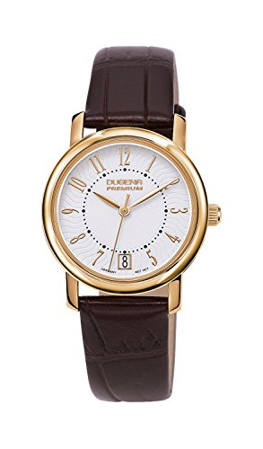 Preisvergleich Produktbild Dugena Rondo Petit Arabica Armbanduhr, Leder, Ø 30mm, braun / gold