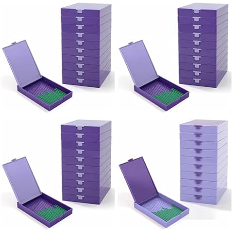 Large Trabricks Bundles-4 Items:3 Set of 10PCS Large Violet Trabricks, 2-in-1 Stackable Diamond Art Trays with Lids & 1 Set 10PCS Large Light Violet Trabricks Cover