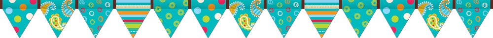 Creative Teaching Press Dots on Turquoise Pennant Border (7144)