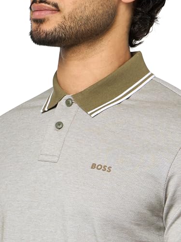BOSS Men's Square Patch Logo Oxford Polo Shirt3