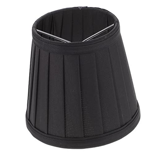 Image of Lamp Shade Replacement Cover Elegant Black Pleated Fabric for Chandeliers Wall Lamps Easy Installation Fits Multiple Lighting Fixtures Stylish Home Decor
