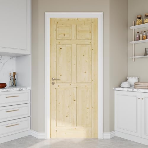 JUJUBON Pine Wood Slab Door
