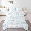 Feelyou Blue Bow Bedding Set Cute Bowknot Comforter Set for Kids Boys Girls Princess Style Comforter Girly Dreamy Quilt Set with 2 Pillowcases 3Pcs Bedding Full #5
