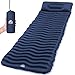 Unigear - Matelas de couchage gonflable ultraléger, matelas d'air de camping compact pour le sac à dos, la randonnée et les voyages (Matelas bleu marine avec oreiller)