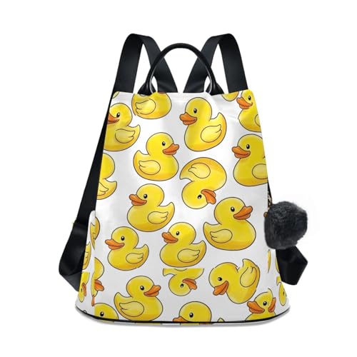 Sac à dos pour femme motif animal de dessin animé jaune antivol