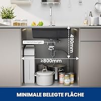 CECIPA Spülbecken Küche aus Edelstahl 70x45 CM, Küchenspüle inkl. Seifenspender und Siphon, Spüle inkl. Ersatz-Innenspüle und Schneidebrett, Waschbecken Küche mit Hahnloch, Einbauspüle für ab 80 cm – Ansicht 8
