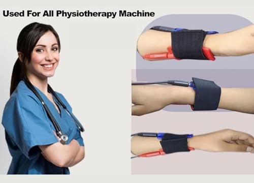 Image of Physio Therapy Machine Elastic Straps /Band /Velcro belt Black stripes for Placing Rubber Pads for All Physiotherapy Machine (2 Set of 6 piece)