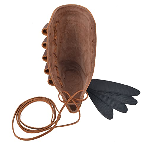 Leather Rifles Ammo Pouch, Gun Buttstock With Recoil Pad For .308 .30-30 .30-06 .45-70 .357 Shell Holder (Brown For 12 Gauge) #TOP5