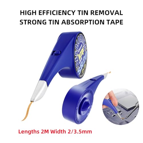 Image of Solder Wick Braid,Desoldering Braided Wicks,Solder Wick Remover,Anti-scalding Desoldering Wire Tin Absorption Wick Solder Remove Strip Tool for Electronic Component Repair (Width 3.5MM,Length 2M)