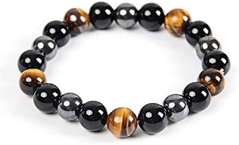 Triple Protection Bracelet - For Protection - Bring Luck And Prosperity - Hematite - Black Obsidian - Tiger Eye - Stone Bracelets