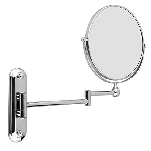 8 Inches 10X Magnifying Bathroom Makeup Mirror, Wall Mounted Swivel Shaving Cosmetic Mirror Round Vanity Mirror