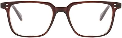 Unisex Glasses Frame Fashion Brown White Square Full Frame Decoration Prescription Glasses