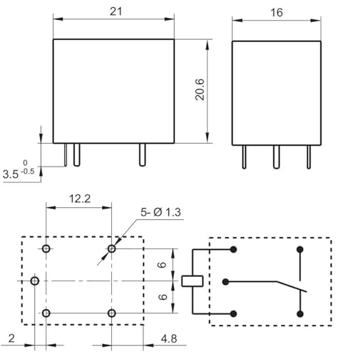 Relé 24VDC SG7 001 E24 conmutador de 5 pines 16A para placas electrónicas y automatismos 2