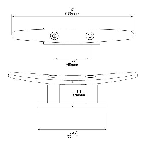 Boat Cleats Stainless Steel Boat Cleat 6 Inch 316 Stainless Steel Boat Cleats Flat Top Open Base Cleat Boat Dock Cleats 6 Inch Boat Rope Cleat Boat Mooring Cleat Pack Of 2 #TOP2