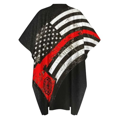 USA Thin Red Line Firefighter Axe Pattern Men's V-neck Robe Middle East Arabian Robe Butterfly Sleeves Kaftan 5