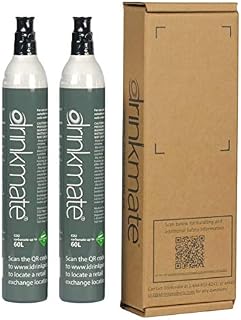 Drinkmate 60 Litre Spare Gas CO2 Cylinders, Compatible With SodaStream- 2 Pack