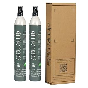 Drinkmate 60 Litre Spare Gas CO2 Cylinders, Compatible With SodaStream- 2 Pack