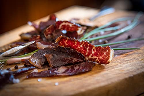 Biltong Boss Original Boss Beef Premium Authentic ,High Protein Ready To Eat Healthy Snack,Suitable For Gluten-Free,Paleo,Keto,Atkins Diets & Post-Workout,Low Sugar,Carbohydrates,200g,Packaging Vary