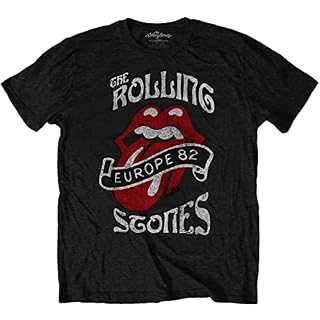 Rolling Stones The T Shirt Europe 82 Tour Band Logo Nouveau Officiel Homme Noir - Les Beatles, Paul McCartney, John Lennon, RIngo Starr, George Harrison