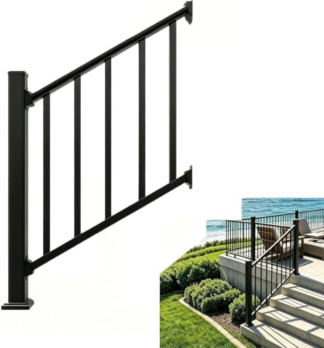 Atemou 36 in x 3 Ft Modular Black Stainless Steel Stair Railing Kit