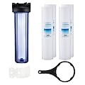 Geekpure Single Stage Whole House Water Filter System with 20-Inch Clear Housing-3/4"Port with 4 Pieces PP Filters