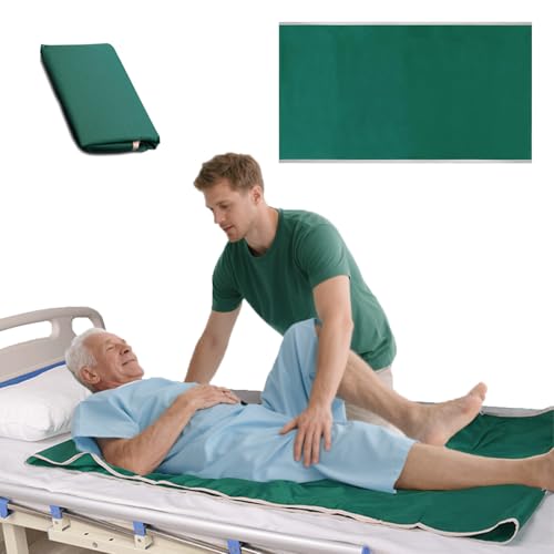 Gleittuch für Bettlägerige – Wiederverwendbares Gleitmatte, Rutschtuch zum Heben, Drehen & Umlagern, Gleithilfe für häusliche Pflege, Senioren, Behinderte & Krankenhäuser (95×75cm)
