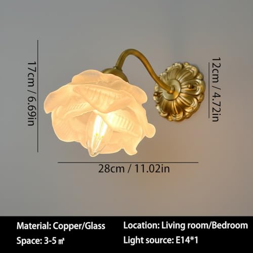 Lámpara de pared de latón con forma de rosa para transformar tu hogar con luz romántica 6