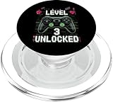 Nivel 3 Desbloqueado Videojugador Friki 3º cumpleaños PopSockets PopGrip para MagSafe