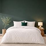 Twinzen Copripiumino Matrimoniale 260x240 cm Bianco, con 2 Federe 50x80cm - Set Copripiumi...