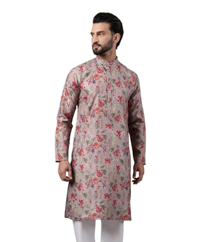 Image of SOJANYA (Since 1958 Men's Cotton Floral Print Long Kurta