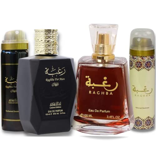 Lattafa Perfumes Raghba For Men and Women Collection EDP - 100ML (3.4) (Xtra Value Pack)