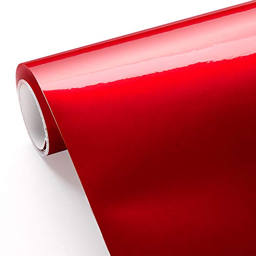 Sunice カーラッピングフィルム 光沢ある赤のメタリック 車用 オートバイ用 赤 レッドメタリック 水晶レッド 耐久 152*30cm