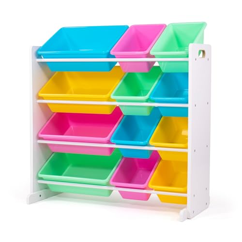 Image of Humble Crew Kids' Toy Storage Organizer, White /Pastel (WO560P)