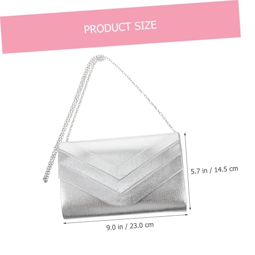 Tissu suédé argenté pochette de soirée au design chic et compact - 4